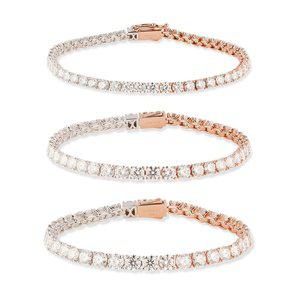 [도로시] 14k 모이사나이트 4프롱 믹스 테니스 팔찌(3부)_16.5cm