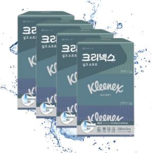 유한킴벌리 크리넥스 실크소프트 250매 3입 x 4팩