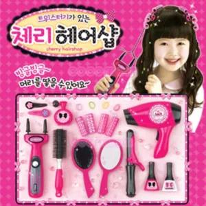 체리 트위스터기가 있는 헤어샵/유아/어린이/미용놀이/뷰티놀이/역할놀이/헤어샵놀이/미용장난감