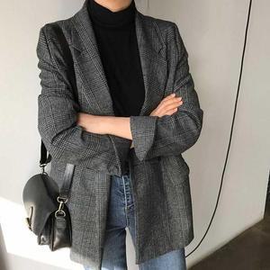 [오노마] ONM 소매 롤업 체크자켓 가을 오피스룩 데일리 아우터