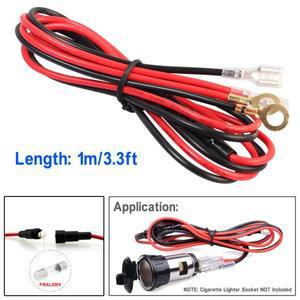 자동차 시가잭 설치 케이블 1m3.3ft 차량용 충전기 USB 케이블 전원 코드 18awg 10A 구리선 퓨즈 포함