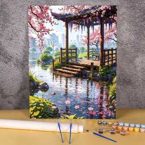 퍼즐 그림 사진액자 숫자 별 프레임리스 DIY 페인팅 캔버스에 가있는 풍경 페인트 꽃 나무 침실 벽 홈