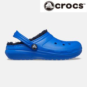 크록스 키즈 주니어 성인 클래식 라인드 클로그 K 볼트 207010-4KZ 블루 J6 250mm