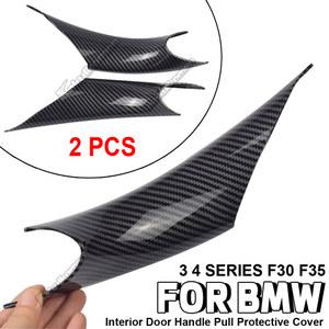 BMW 2pcs F35 커버 보호 도어 F30 4 손잡이 인테리어 2018 자동차 2017 3 시리즈 호환 ABS 2015 2012 2013 2014 2016