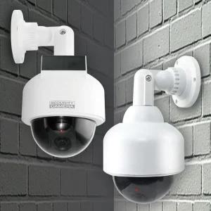 (태양광형) 원형 모형 CCTV 점멸 LED 방범용 가짜 CCTV 태양광 충전/카메라/솔라/감시/실외/점멸등/더미/모