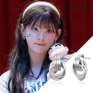 [가이거] 실버 투 라운드 볼드 귀걸이 GISVEE144