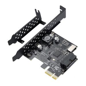 PCI-E 1X USB3.2 A키 확장 카드 5Gbps Type-E 내부 20P 전면 패널