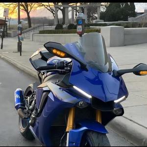 블랙 바이크 오토바이 백미러 LED 방향 지시등 케이스 야마하 YZFR1   R1 R6