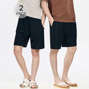 [파라고나][1+1] 2장세트 공용 지퍼형 트레이닝 5부 반바지 B24P205