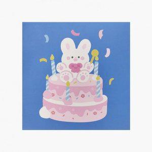 리본토끼 생일 카드 팝업 카드 생일축하 (WFH9BLJ)