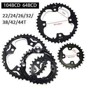 BUCKLOS 트리플 체인링 22T 24T 32T 42T 44T 자전거 체인링 104bcd MTB 체인휠 스프로킷 Shimano 9/10 속도 크랭크셋