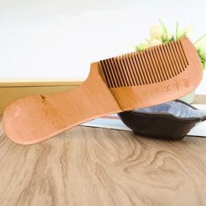 복숭아나무 머리 빗 휴대용 적은 정전기 나무 얼레빗 도끼빗