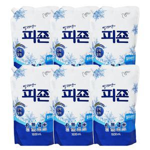 피죤 일반드럼겸용 섬유유연제 리필 블루비앙카 1600mL X 6개