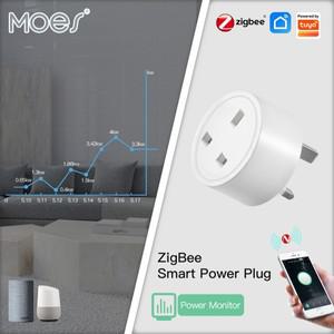 투야 스마트봇Moes ZigBee Tuya 소켓 전원 플러그 스마트 앱 무선 콘센트 기능 에너지  타이머 Alexa Googl
