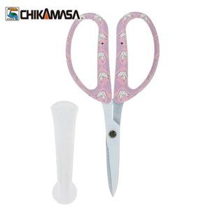 치카마사 꽃가위 분홍 종이배무늬 CRI-360SFWDW