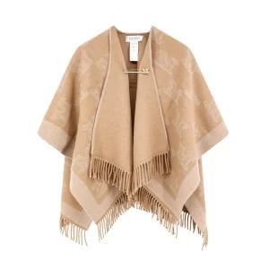 24FW 막스마라 여성 FRINE 프리네 자카드 프린지 판초 케이프 베이지 FRINE 007