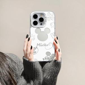 Mickeys Minnies Mouses 백 섀도우 폰 케이스 iphone 호환 16 15 14 13 12 11Pro Max 7 8 Plus XR XS MAX M