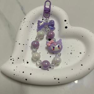 Sanrio 만화 문자열 비즈 휴대 휴대폰 체인  Kuromi HelloKitty Cinnamoroll 커플 키 크리 에이 티브 페르
