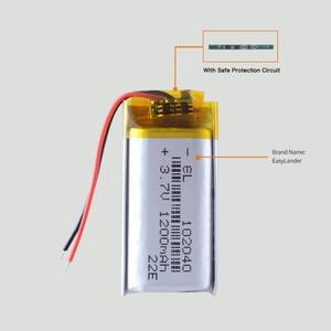 102040 충전식 리튬 이온 폴리머 배터리  JST1.25  2P  3.7V  1200mAh