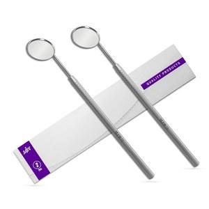 손잡이가 있는 MJW 치과용 거울 전면 표면 2 PCS 세트 치아 청소 검사용 스테인리스 스틸 도구 구강 위생 일상 사용 CE
