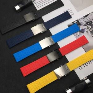 브라이틀링 스트랩 호환 22mm 버클 실리콘 24mm 파일럿 시계줄 블랙
