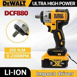 Dewalt DCF880 205N.m 무선 임팩트 렌치 2300RPM 소형 전기 20V 배터리 용 충전 전동 공구
