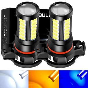 2PCS PSX24W H8 H11 H16 JP EU 9006 HB4 HB3 P13W 5730 칩 LED 전구 자동차 안티 안개등 DRL 램프 흰색 노