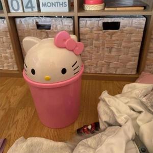 새로운 산리오 헬로 키티 쓰레기통 카와이 종이 바구니 거실