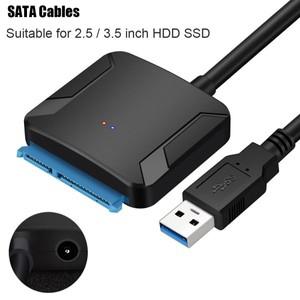 USB 3.0 SATA 하드 드라이브 변환기 케이블 45cm 수 2.5/3.5 인치 HDD/SSD 와이어 어댑터 유선