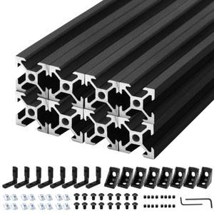 Seekliny 8Pack 2020 알루미늄 압출 T-슬롯 400mm 블랙 프로파일 20x20 프레임 3D 프린터 액세서리 부품용 유럽 표준 양극 산화 처리 선형 레일
