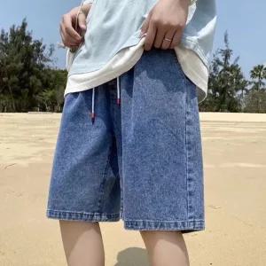 허리밴딩 5부 남자 청반바지 진청 흑청 연청 여름바지