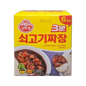 .오뚜기 3분 쇠고기짜장 200g X 6