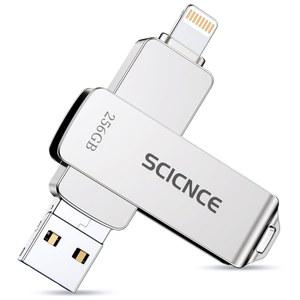 SICNCE 256GB 포토 스틱 USB 메모리 폰 플래시 드라이브, 사진 및 비디오 백업용 외장 엄지 스토리지, 아이폰 호환 호환 아이패드 호환 Android PC(실버)와 호환 가능