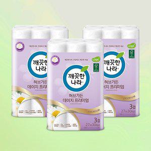 깨끗한나라 허브가든 데이지 프리미엄 30롤 3팩(총90롤)