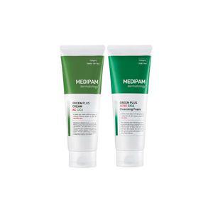 메디팜 그린플러스 에이씨 시카 수분진정 크림 220ml+클렌징폼 220ml 주름개선+미백기능성