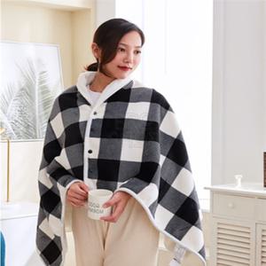 브로추천샵 체크 탈부착 망토 담요 80x140cm 망토담요