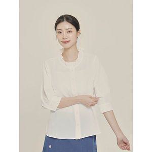 [하프클럽/올리비아하슬러]화이트 지지미 셔링 여름블라우스 OHCMBL701