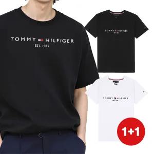 2PACK 타미힐피거 남녀공용 티셔츠 자수로고 TH반팔티