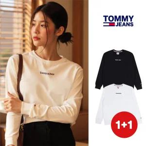 2PACK 타미진스 남녀공용 봄가을 자수로고 맨투맨