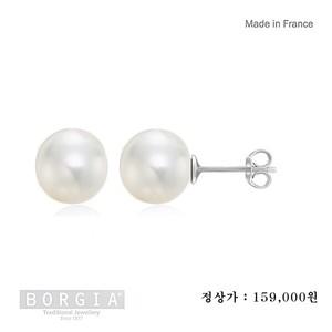 [보르지아]10M 일자침 화이트 진주 귀걸이(E11300WP)
