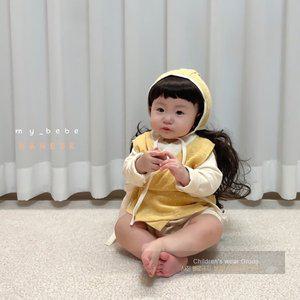 [디작소]여아 추석 베베도트 한복 샤슈트+조끼+보넷 SET