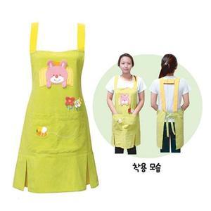 앞치마/교사용/그린토끼