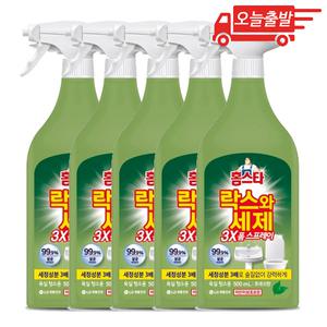 오늘출발 홈스타 락스와 세제 3X 폼 스프레이 후레쉬향 500ml 5개