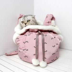 강아지 고양이 겨울 외출 보온 포대기 캥거루 앞가방 이동가방