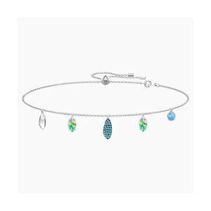 Swarovski 여성용 초커 목걸이 오가닉 로듐 도금 멀티컬러