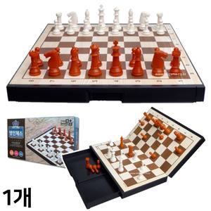 명인 휴대용 체스 자석 보드게임 체스판 접이식 단면 M-100 (소형 260x224mm)