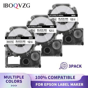 IBOQVZG 3PK 라벨 테이프 호환 엡손 킹짐 메이커 SS12KW SS18KW LW-K200BL LW-K420 LW-400 LW-700 프린터용