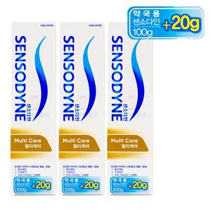 약국용 센소다인 멀티케어 사이즈업(120g) 치약 X3개 충치예방 구취제거 시린이완화