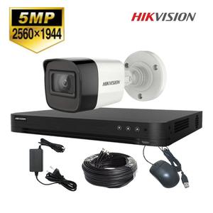 하이크비전 5MP 500만화소 초고화질 CCTV자가설치 세트 실외 1대 하드미포함