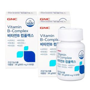 GNC 비타민B 컴플렉스 600mg 60정 30일분 3병 총3개월분 활력증진